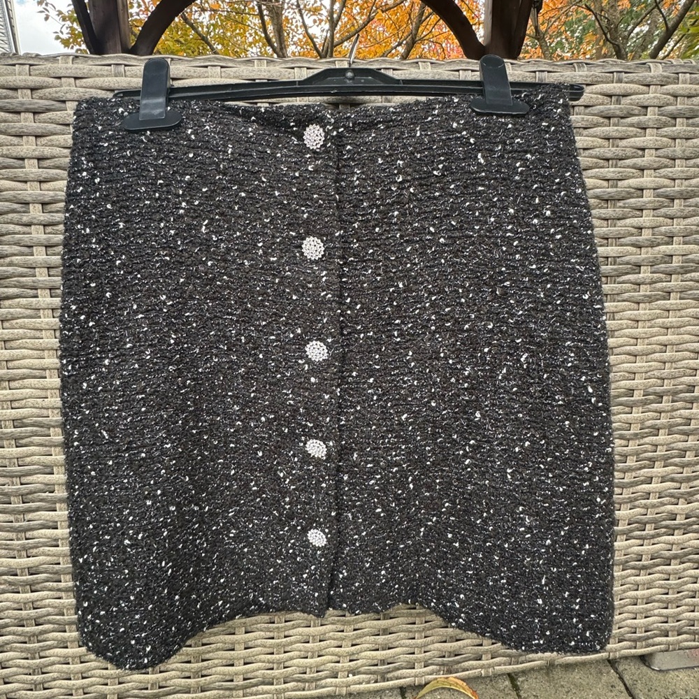 Express Black Textured Mini Skirt